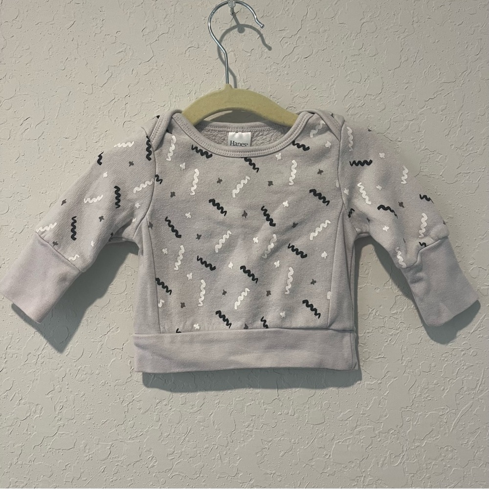Hanes 0-6m baby boy grey winter sweater